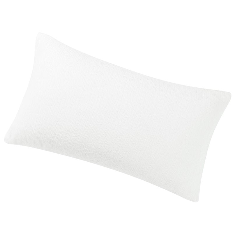 Water-Resistant Throw Pillow Cover 12x20 White Chenille Home Decor