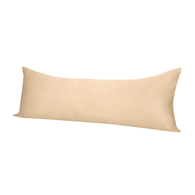 Silky Satin Body Pillow Cover 21x54 Inches Zippered Champagne - Soft & Breathable