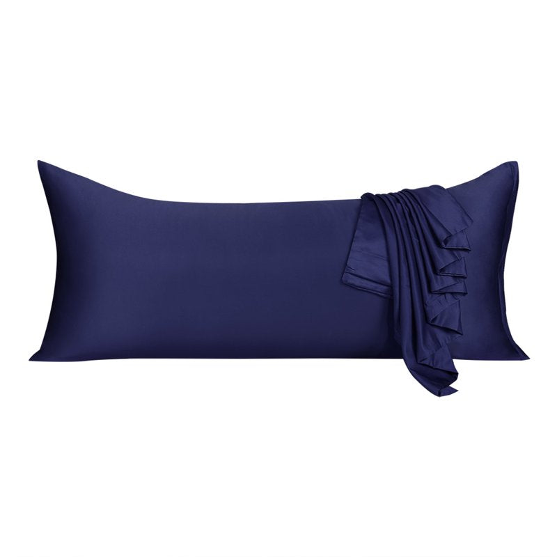 Silky Satin Zippered Body Pillow Cover - 21x60 Navy