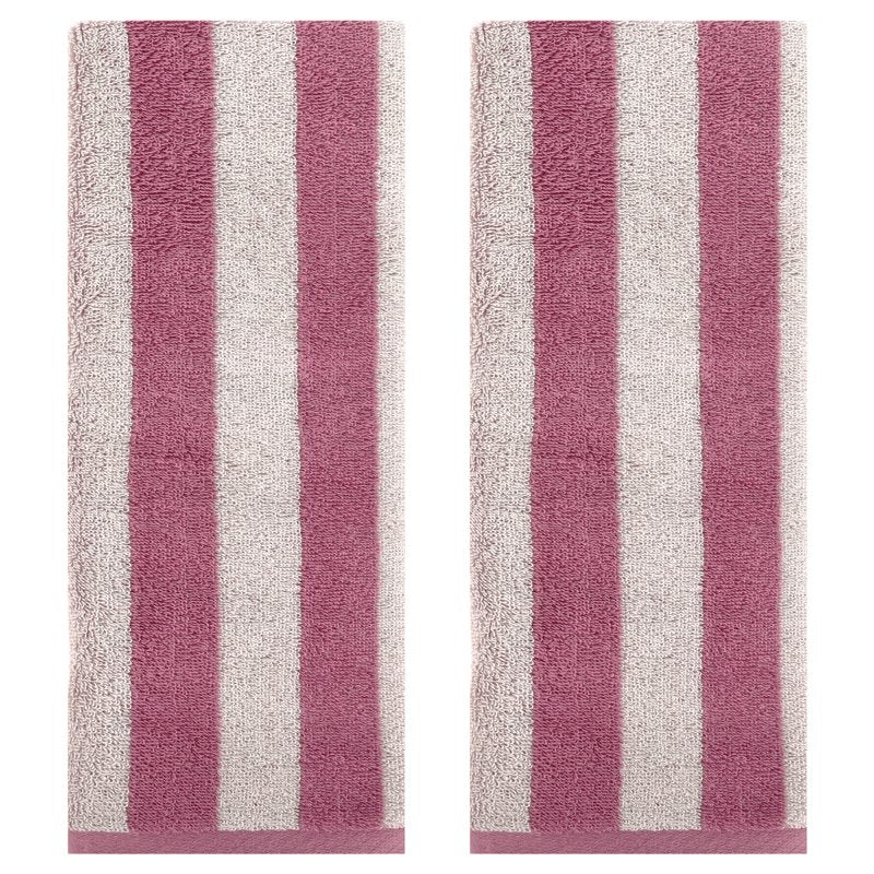 Purple Cotton Hand Towel Set - Soft Absorbent Bathroom & Kitchen Towels 13x29 Inches - 2 Piece