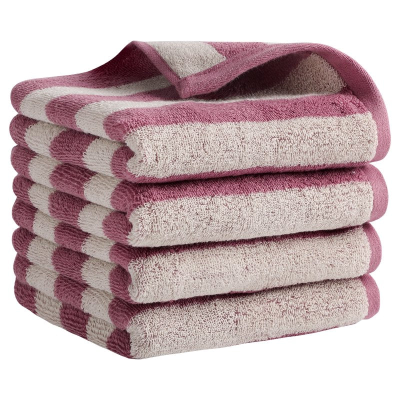 Purple Cotton Hand Towel Set - 4 Pieces, 13 x 29 Inches - Soft & Absorbent
