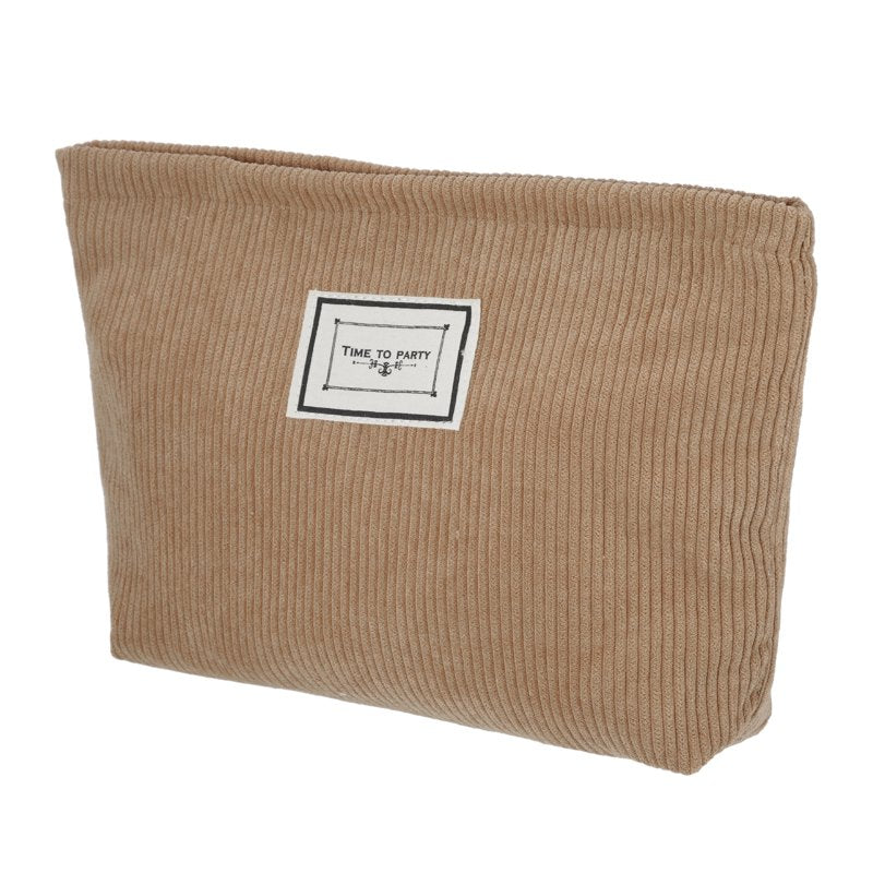 Corduroy Makeup Bag - Mini Zipper Cosmetic Pouch