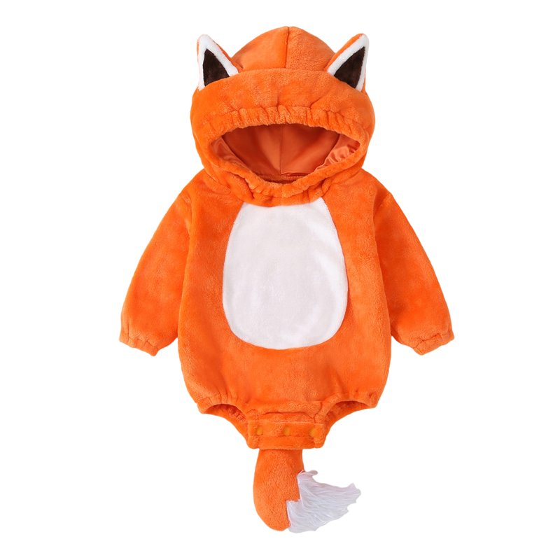 Baby Animal Halloween Costume Romper - Hooded Fall Jumpsuit for 0-24 Months