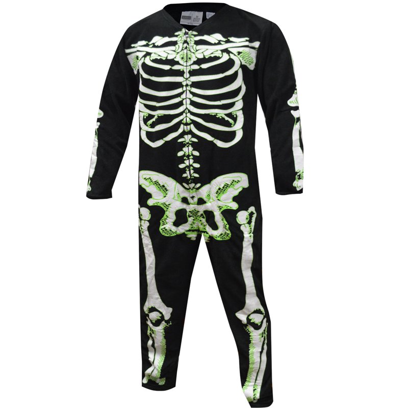 Unisex Glow in The Dark Skeleton Bones Pajama XL - Halloween Loungewear