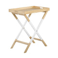 Folding Accent End Table with Removable Tray - Natural