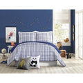 Urban Playground Kids and Teens Marquis Navy Plaid 3-Piece Quilt Set - Full/Queen