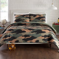 Kids Camouflage Green Comforter Set - Twin 2-Piece Bedding with Shams - Urban Playground
