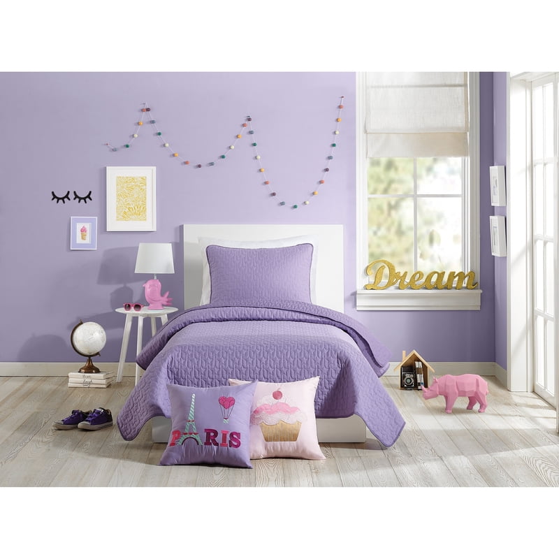Urban Playground Kids Coty Purple Twin Quilt Set - 2 Piece Bedding