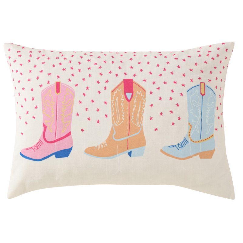 14x20 Cowboy Boot Oblong Pillow for Teens and Young Adults - Western Decor