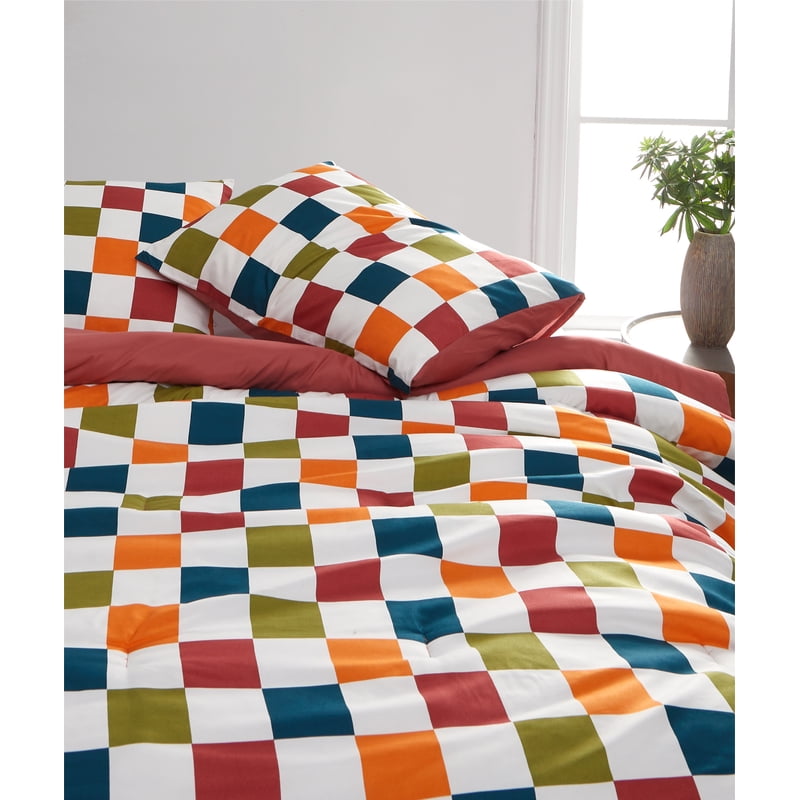 Urban Shop Ombre Checkerboard Comforter Set Full - 3 Piece Bedding