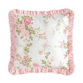 16x16 Floral Ruffle Throw Pillow - White Decorative Cushion for Home