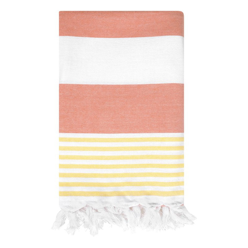 Sand Free Cotton Beach Towel 40x72 Inches - Quick Dry Absorbent Travel Pool Yoga Orange Variation