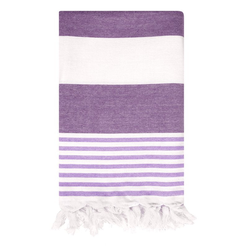 Sand Free Cotton Beach Towel 40x72in Quick Dry Absorbent for Travel Pool Yoga Purple
