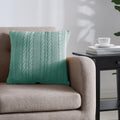 Blue Cable Knit Cotton Decorative Pillow 18x18 Inch Home Accent Cushion - VCNY Home Dublin
