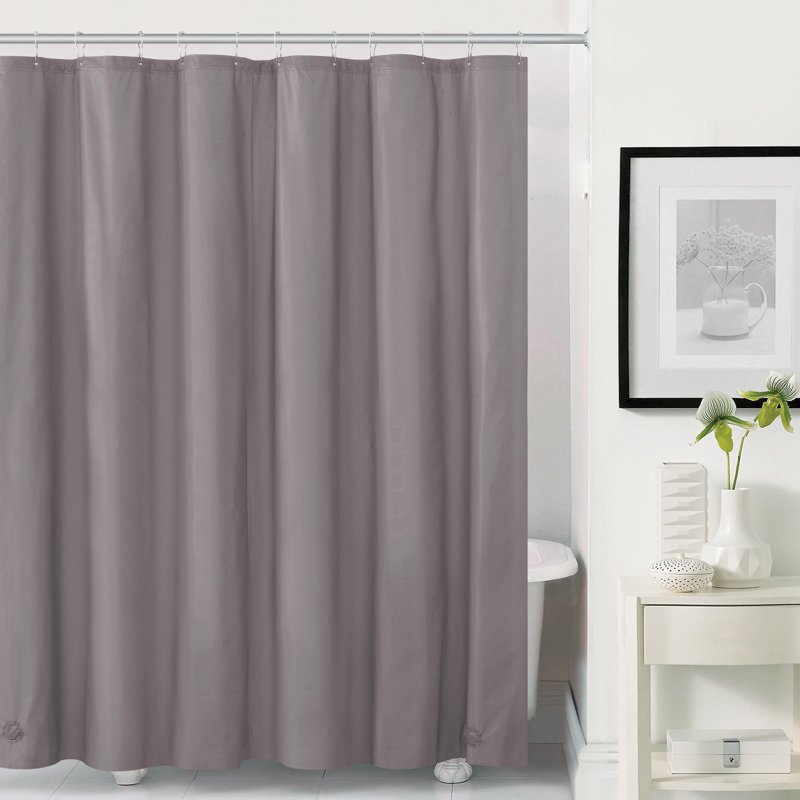 Heavyweight Charcoal PEVA Shower Liner 72x72 Inch with Reinforced Grommets