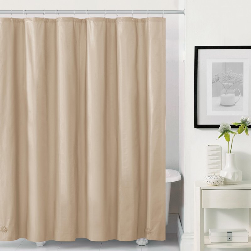 Taupe Heavyweight 6 Gauge PEVA Shower Liner - 72x72 Inches, Water-Repellent