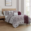 Reversible Microfiber Comforter Set - King Bedding with Shams & Decorative Pillows