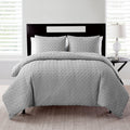Twin/Twin XL Grey Geometric Comforter Set - Microfiber Bed Bedding