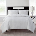 Twin XL White Geometric Comforter Set - Microfiber, 2-Piece