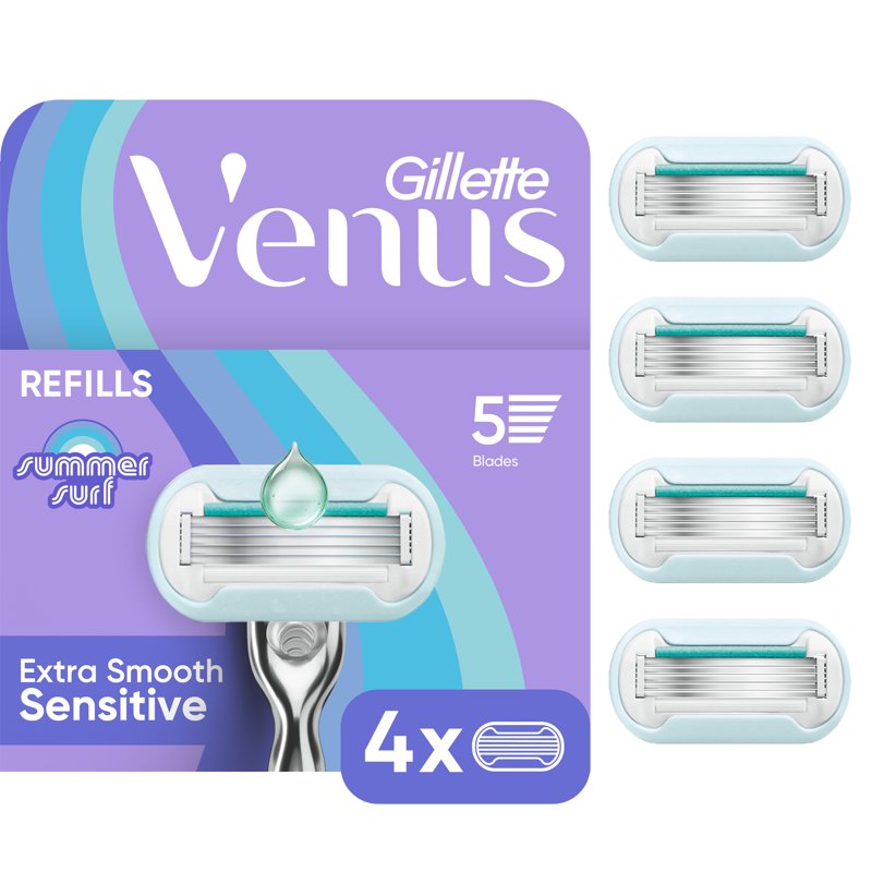 Extra Smooth Sensitive Razor Blade Refills for Women - 4 Count