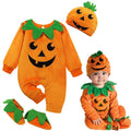 Baby Pumpkin Costume Set with Jumpsuit Hat Shoes - 12-18 Months Variation #02