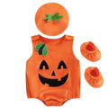 Baby Pumpkin Costume Romper Set with Hat & Shoes - 12-24 Months Variation 01