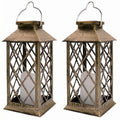 Outdoor Solar Lantern Set - Flickering Flameless Candle Lights for Garden & Patio - 2 Pack