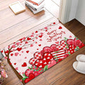 Valentine's Day Heart Tree Entrance Doormat - Pink Welcome Rug 30x18 inch, Non-Slip Indoor Entryway Decor