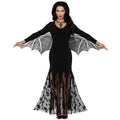Adult Vampiress Halloween Costume with Lace Bat Wings - Variation Adltmd