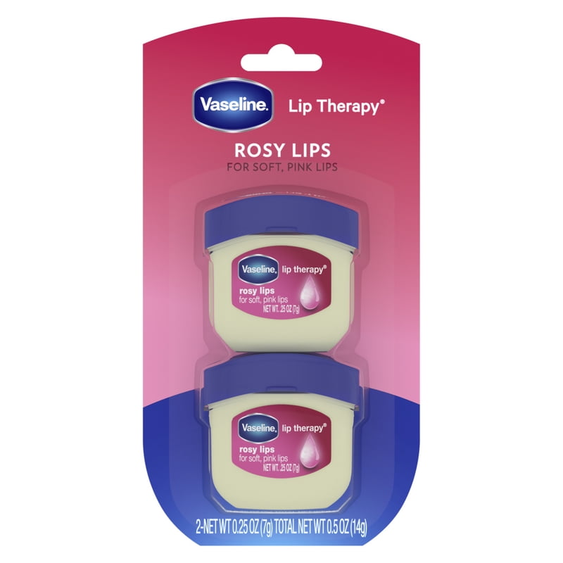 Rosy Lip Therapy Balm - Moisturizing Petroleum Jelly - 2 Pack, 0.25 oz Each
