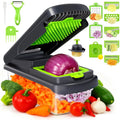 Vegetable Chopper with Container - 6 Stainless Steel Blades