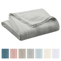 King Size Cotton Knit Blanket - All-Season Breathable Bed Cover - Gray - Vellux