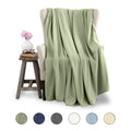 Queen Size Microfleece Bed Blanket - Soft Lightweight Cozy Throw - Green