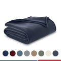 Full/Queen Frost Blue All-Season Fleece Throw Blanket - Cozy Bed & Couch Layering
