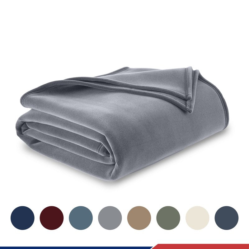 All-Season Fleece Throw Blanket - Full/Queen Grey Cozy Bed Layer