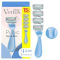 Pubic Hair & Skin Razor for Women - Ergonomic Handle with 2 Blade Refills