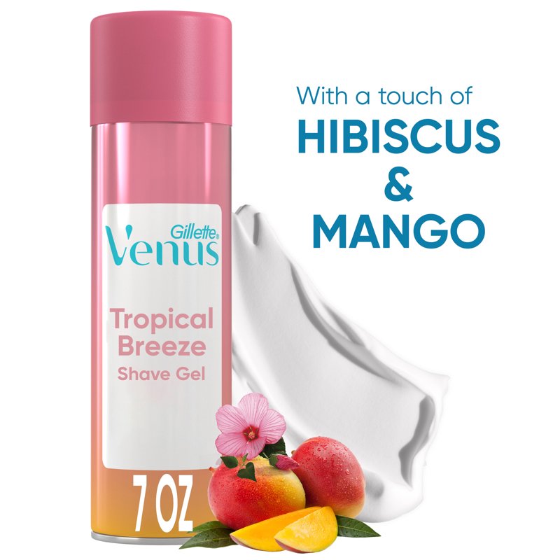 Tropical Breeze Mango & Hibiscus Shave Gel - Moisturizing Shaving Foam, 7 oz