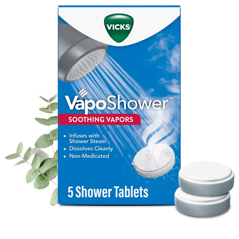 VapoShower Tablets - Menthol Scented Shower Steamers, 5 Count