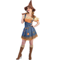 Women's XL Cornfield Cutie Halloween Costume - Sassy Scarecrow Dress & Hat