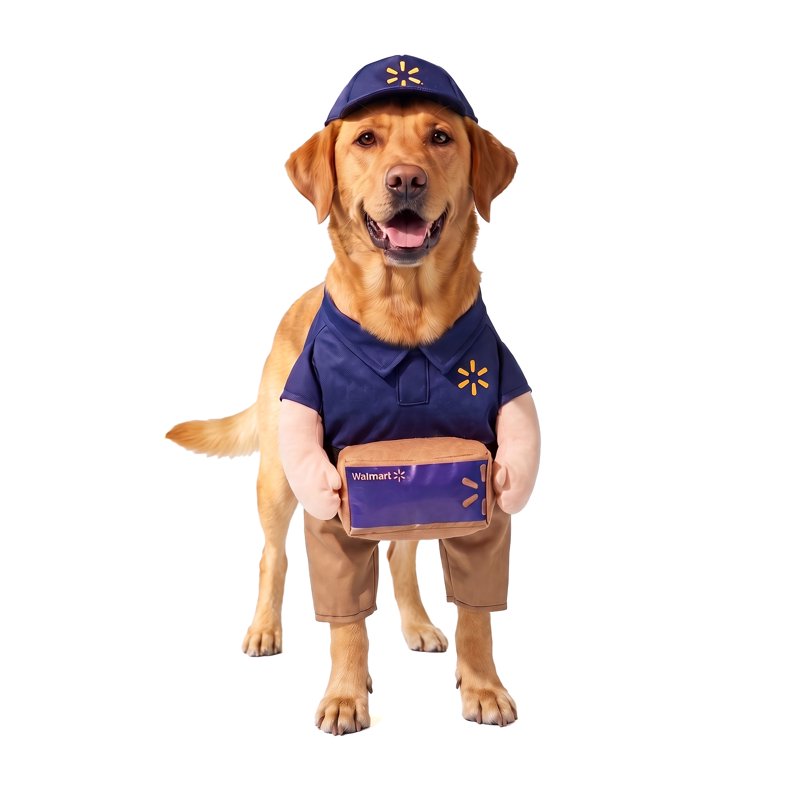 Dog Costume Walmart Delivery Driver Costume - Medium L Multicolor