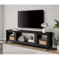 70 Inch Black TV Stand for 75 Inch TVs - Farmhouse Entertainment Center