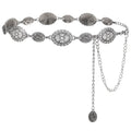 Whippy Women's Metal Waist Chain Belt for Jeans and Dresses - Silver, Up to 44"
