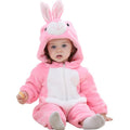 Pink Rabbit Baby Animal Costume Romper - 6-12 Months Winter Toddler Jumpsuit