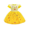 Toddler Girl Princess Dress with Puff Sleeves - Yellow Rose Style 2-3T