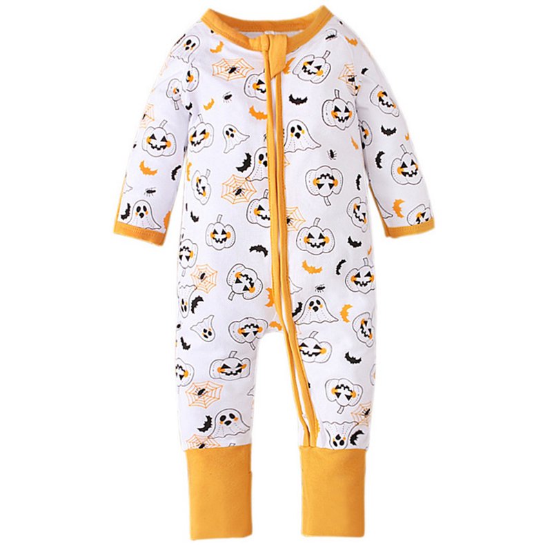Unisex Baby Halloween Cotton Convertible Footie Pajamas - Yellow, 9-12 Months