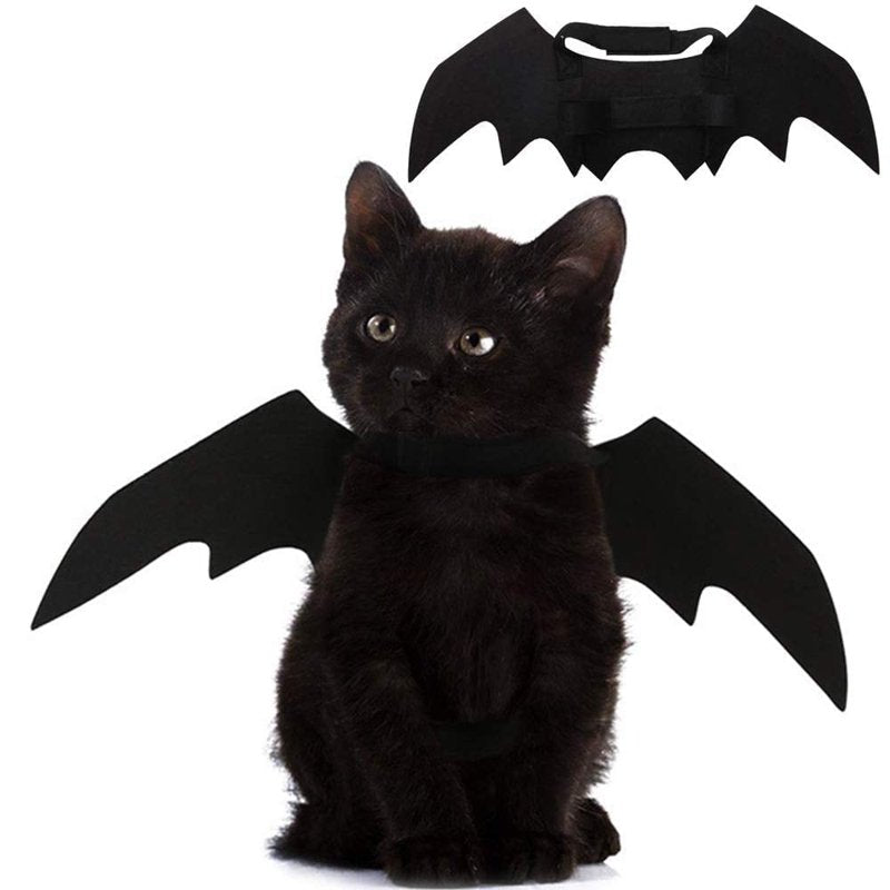 Adjustable Bat Pet Collar for Cats & Small Dogs Halloween Costume Accessory