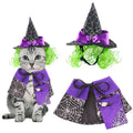 Pet Halloween Costume Witch Cloak & Hat Set for Cats & Dogs - Size L