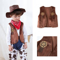 Toddler Boy Cowboy Costume Vest for 3-4 Years - Coffee