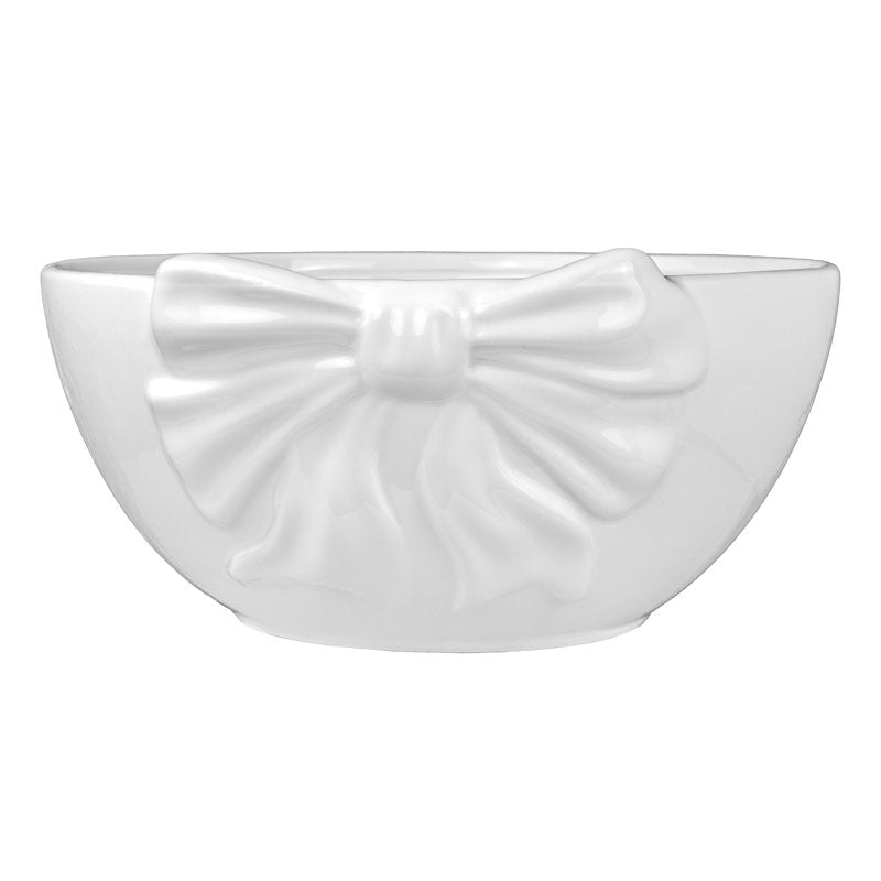 White Ceramic Bow Serving Bowl - 1pk