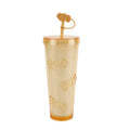 Glow in the Dark Boo Tumbler - 26 Oz Double Wall Acrylic Halloween Drinkware with Silicone Straw - Variation BOO